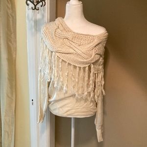 Off white sweater cowl neck